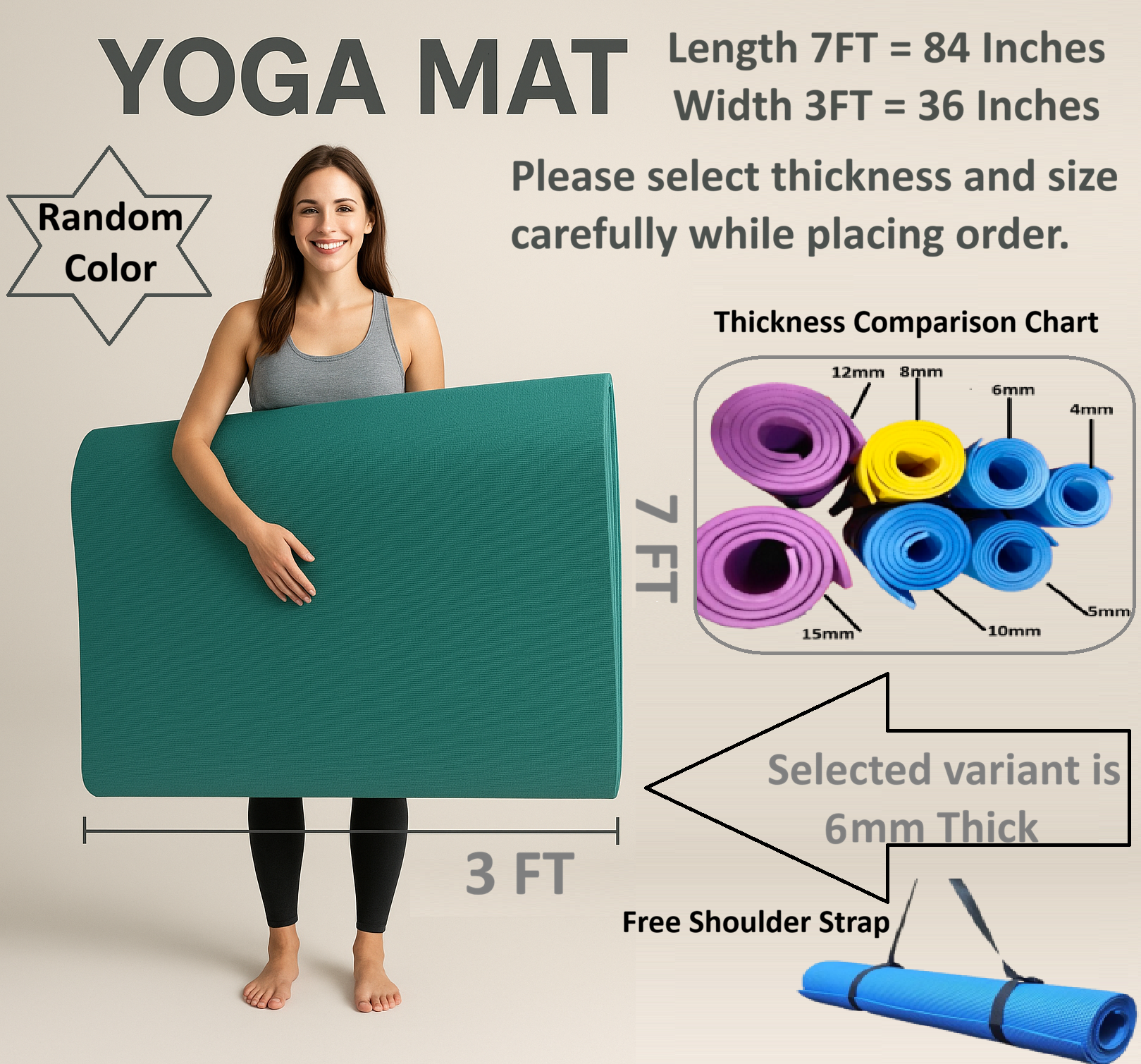 6mm XL Yoga Mat - Image 3